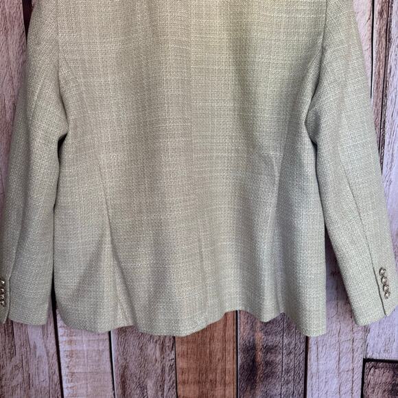 Ann Taylor Blazer The Hutton Lightweight Tweed Beige 14P Petite Workwear Classic - Picture 6 of 9